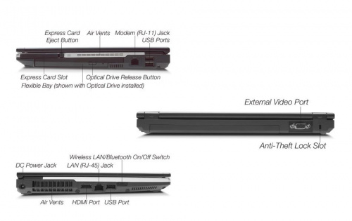 Fujitsu LIFEBOOK S760 (S26391-K300-V100) вид боковой панели