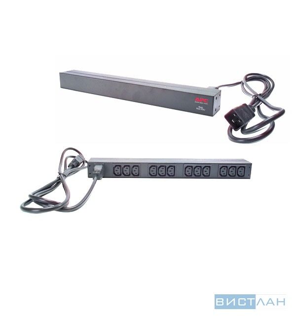 APC <AP9565> Блок силовых розеток 19", чёрный 1U 12 розеток IEC-320-C13, вход IEC-320-C20