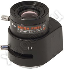3 Мп, варифокальный, f = 7.0 - 22.0 мм, F1.4, 1/2.7", ИК-коррекция, АРД DC-Drive, крепление CS