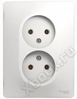Schneider Electric Glossa Бел Розетка 2-я без заземления (в сборе с рамкой) (GSL000120)