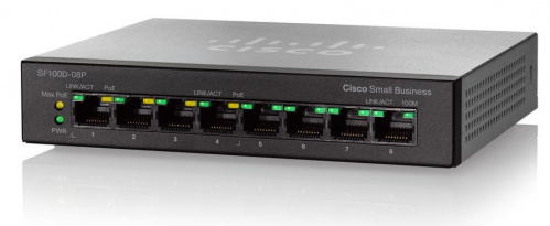 Cisco Small Business SF100D-08-EU вид спереди