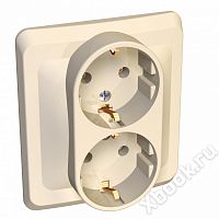 Schneider Electric Lexel Этюд Крем Розетка 2-ая с/з без защ. шторок (PC16-007K)