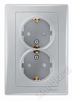 Schneider Electric SE Sedna Алюминий Розетка 2-я с/з с защитными шторками литая (SE SDN3000760)