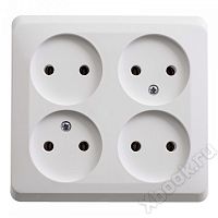 Schneider Electric Lexel Этюд Белый Розетка 4-ая б/з без шторок, наружная (PA16-205B)
