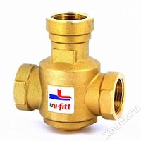 Uni-Fitt Клапан В 1" 3-ходовой термостатический 60 С Kvs 9 для напольных котлов, смешение боковое (48162G909060)