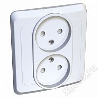 Schneider Electric Lexel Этюд Бел Розетка 2-ая б/з с защитными шторками (PC16-006B)